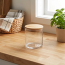 Small Round Glass Storage Container with Bamboo Lid by creativegiftsdirect