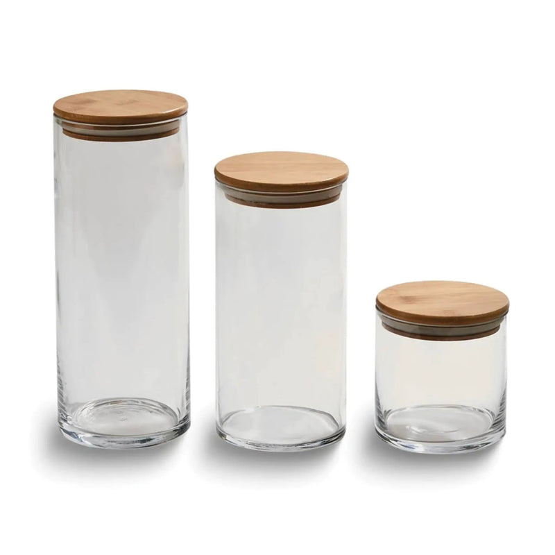 Small Round Glass Storage Container with Bamboo Lid, photo 3 of 4