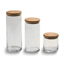 Small Round Glass Storage Container with Bamboo Lid by creativegiftsdirect