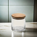 Small Round Glass Storage Container with Bamboo Lid by creativegiftsdirect
