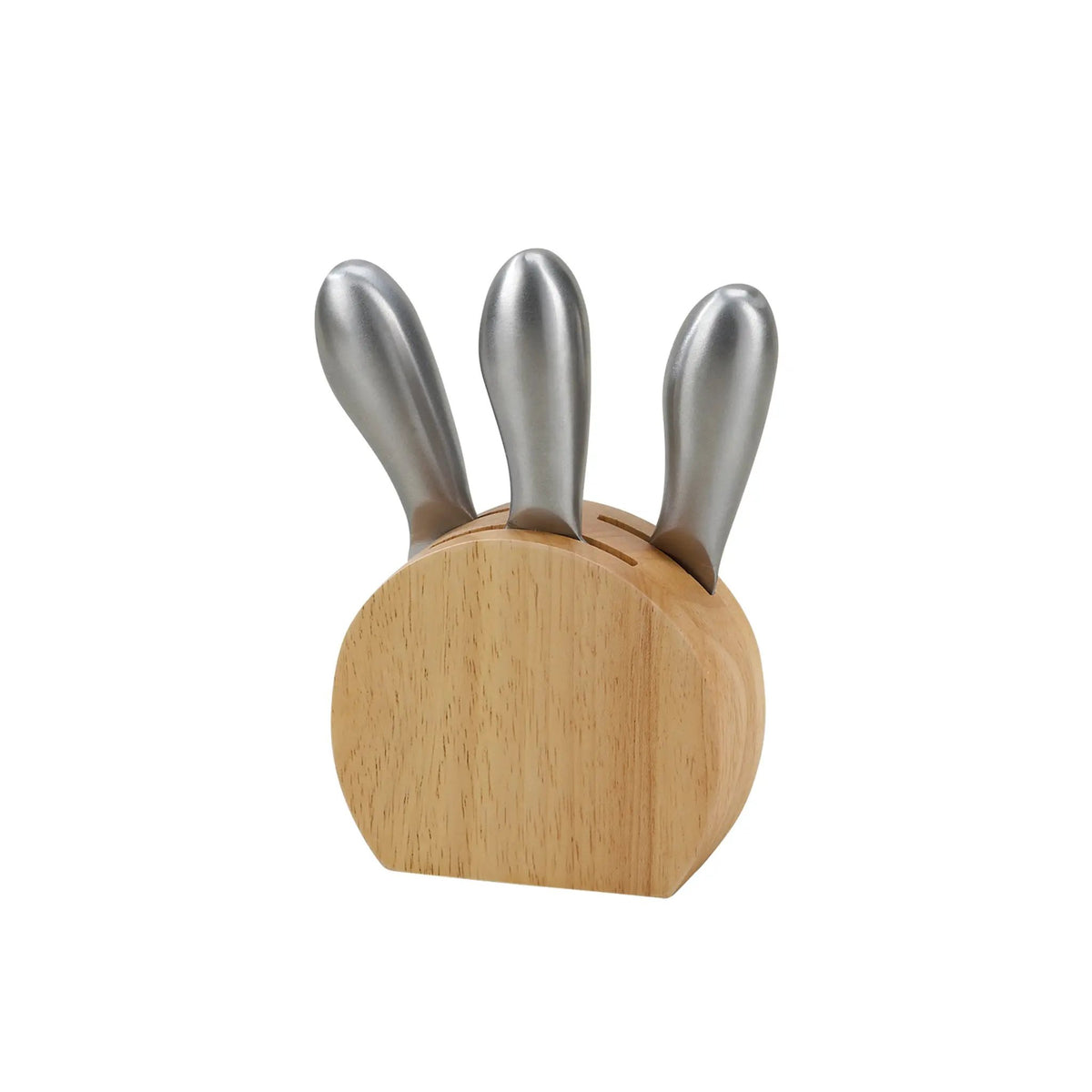 Wood Block with 3 Stainless Steel Cheese Utensils, photo 4 of 5