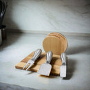Wood Block with 3 Stainless Steel Cheese Utensils by creativegiftsdirect