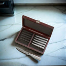 6 Piece Steak Knife Set with Hinged Rosewood Case by creativegiftsdirect