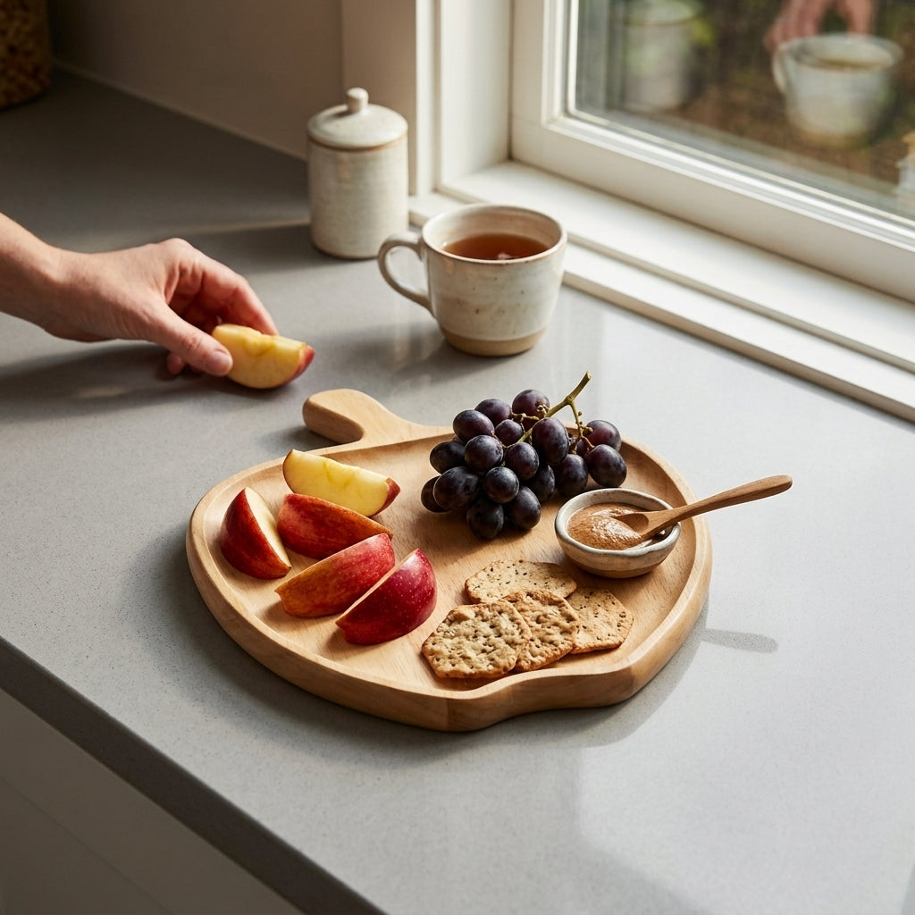 Wood Apple Serving Dish, installed in a room