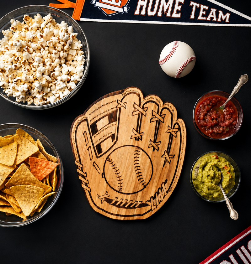 Baseball Glove Wood Board - 12" x 13.75", installed in a room