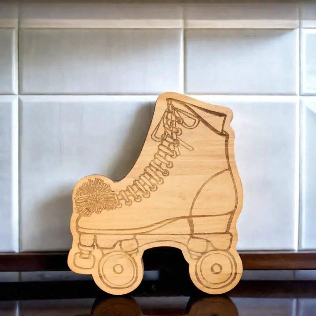 Roller Skate Wood Board - 13" x 15", installed in a room