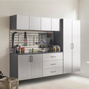 Astro Series - Garage Cabinet Set B With Soft Closing Drawers - Metallic Gray by HouseOfZazla