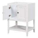 Bathroom Vanity Base Only, Soild Wood Frame, Bathroom Storage Cabinet With Doors And Open Shelf by HouseOfZazla