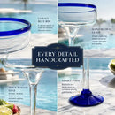 Mexican Hand Blown Glass – Set of 4 Large 16oz by The Wine Savant