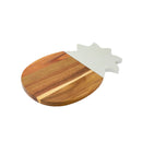 White Marble and Acacia Wood Pineapple Board by creativegiftsdirect