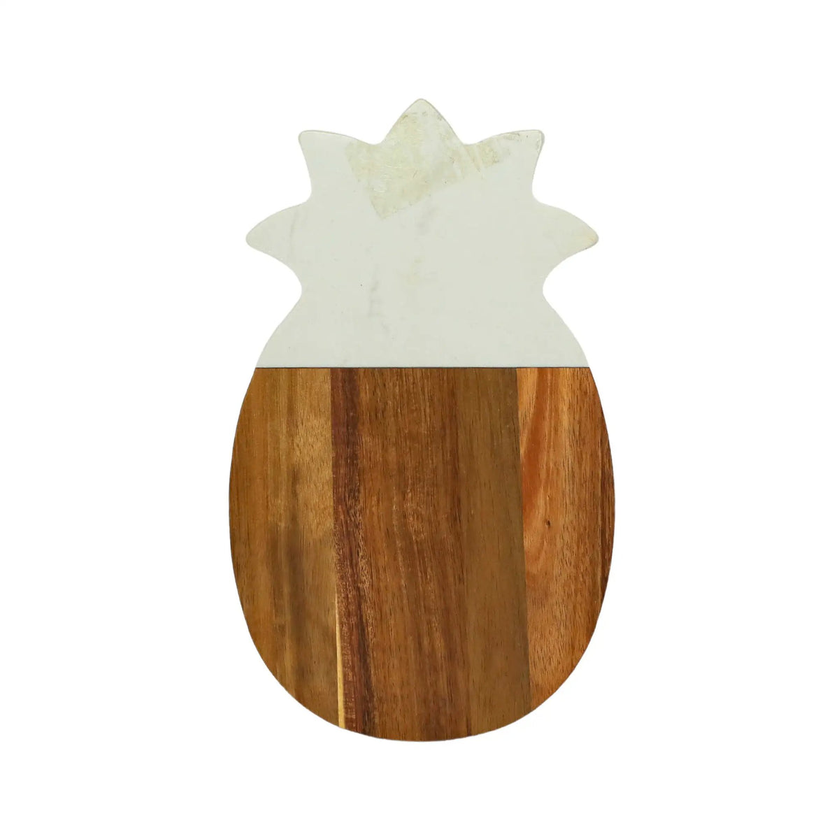 White Marble and Acacia Wood Pineapple Board, photo 4 of 5