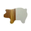 White Marble and Acacia Wood Pig Board by creativegiftsdirect