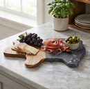 Black Marble and Acacia Wood Pig Board by creativegiftsdirect