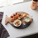 Black Marble and Acacia Wood Fish Board by creativegiftsdirect