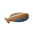 Black Marble and Acacia Wood Fish Board by creativegiftsdirect