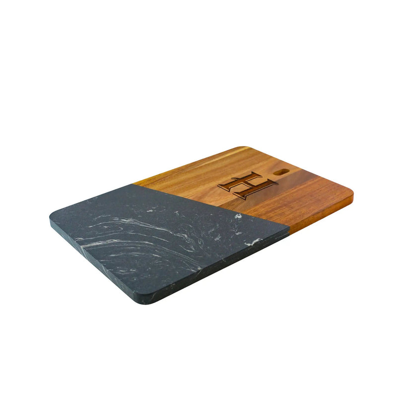 Black Marble and Acacia Wood Rectangular Diagonal Board, photo 5 of 7