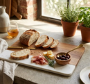 White Marble and Acacia Wood Rectangle Board by creativegiftsdirect