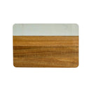 White Marble and Acacia Wood Rectangle Board by creativegiftsdirect
