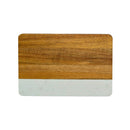 White Marble and Acacia Wood Rectangle Board by creativegiftsdirect