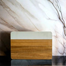 White Marble and Acacia Wood Rectangle Board by creativegiftsdirect