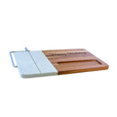 White Marble and Acacia Wood Board with Slicer by creativegiftsdirect