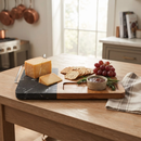 Black Marble and Acacia Wood Board with Slicer by creativegiftsdirect