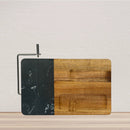 Black Marble and Acacia Wood Board with Slicer by creativegiftsdirect