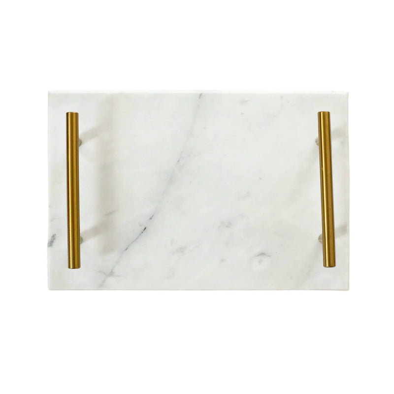 White Marble Board with Gold Handles