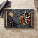 Black Marble Board with Gold Handles by creativegiftsdirect