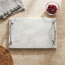 White Marble Board with Silver Branch Handles by creativegiftsdirect