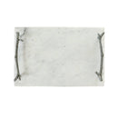 White Marble Board with Silver Branch Handles