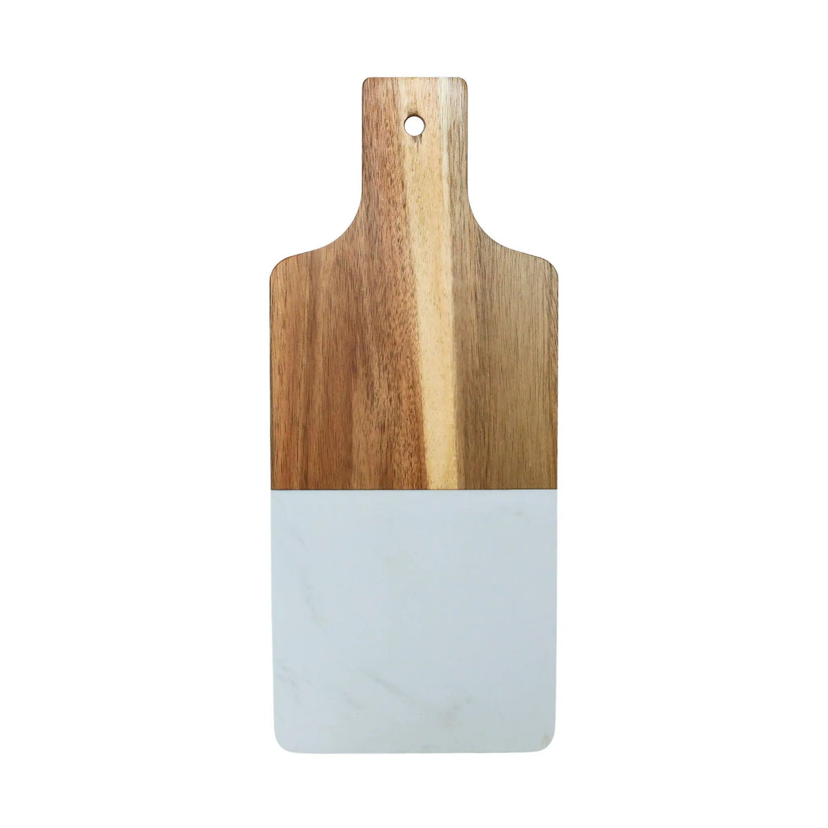 White Marble and Acacia Wood Handled Board