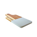 White Marble and Acacia Wood Handled Board by creativegiftsdirect
