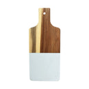 White Marble and Acacia Wood Handled Board by creativegiftsdirect