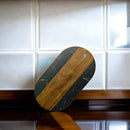Black Marble and Acacia Wood Oval Board by creativegiftsdirect