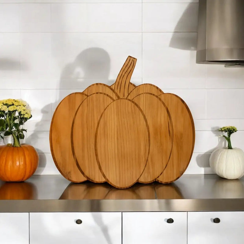 Pumpkin Wood Board - 13.5" x 15", installed in a room