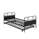 Twin Size Daybed Platform Bed Frame With Trundle Built In Casters - Black by HouseOfZazla