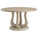 Rodota - 5 Piece Round Dining Table Set With Upholstered Chairs - White Washed by HouseOfZazla