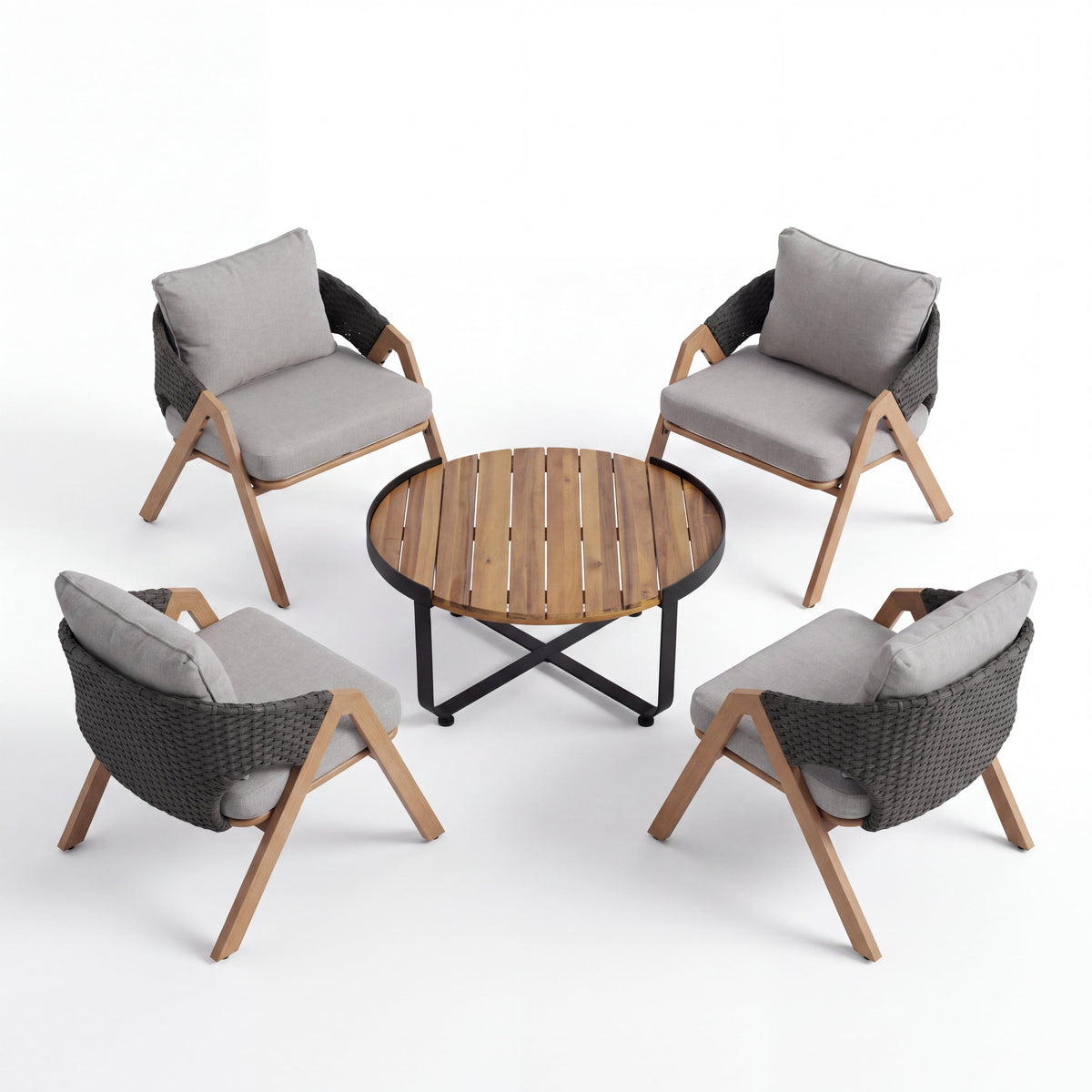 4-Person Patio Conversation Set with Cushions, photo 2 of 10