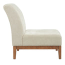 Upholstered Accent Chair - Beige / Walnut by HouseOfZazla
