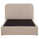 Anders Upholstered Full Storage Lift Platform Bed Beige