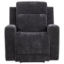 Kennett Chenille Upholstered Power Recliner Chair Dark Grey