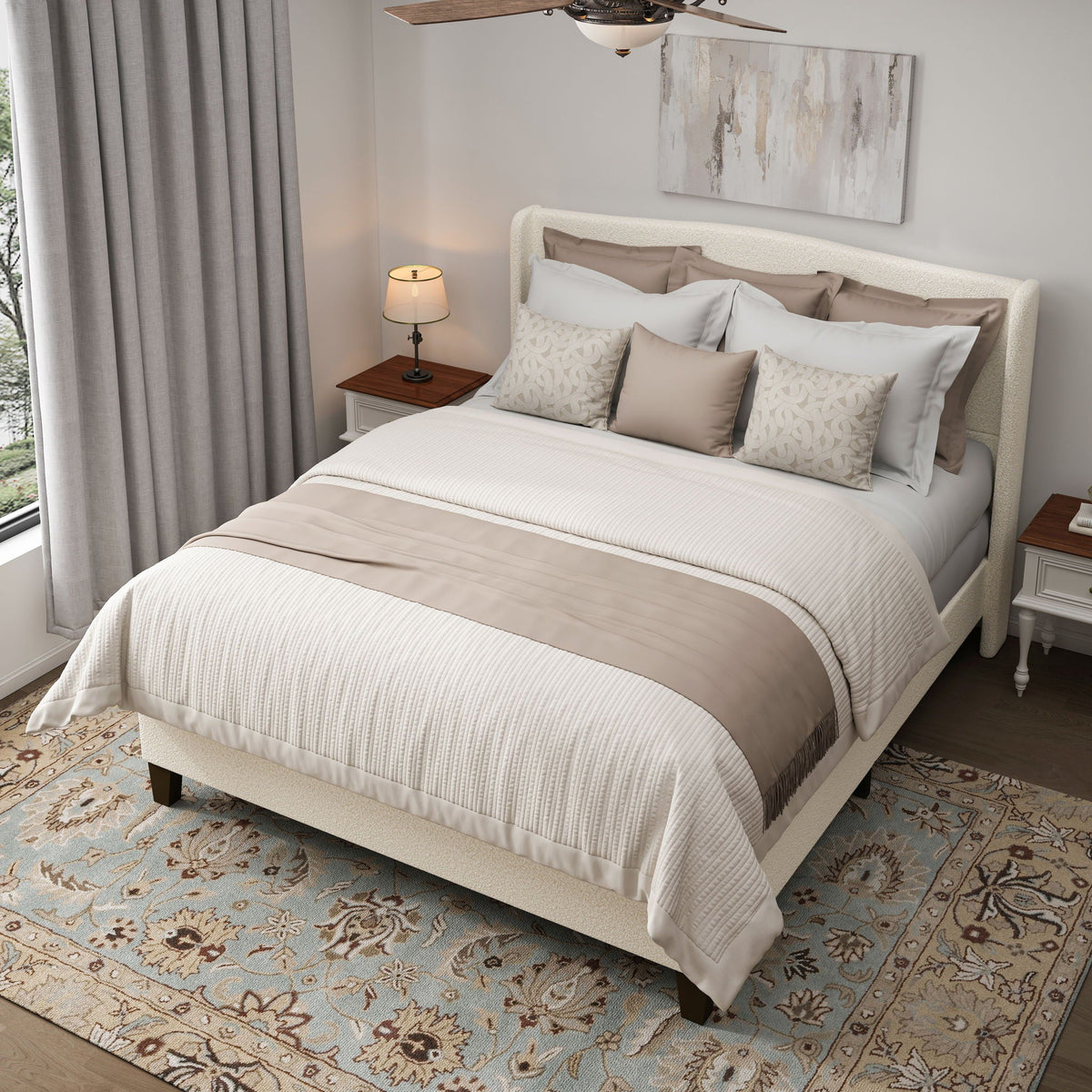 Platform Bed Frame With Tall Headboard And High Footboard, photo 7 of 40
