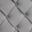 Queen Platform Upholstered Bed Button Tufted With Curve Design, Strong Wood Slat Support - Gray by HouseOfZazla