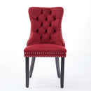 Classic Velvet Dining Chairs - Burgundy (Set of 2) by HouseOfZazla