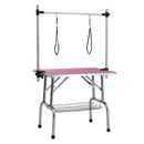 Folding Dog Pet Grooming Table Stainless Steel Frame Rubber Mat On Board With Adjustable Arm And Clamps Pet Dog Cat Grooming Table by HouseOfZazla