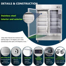 54"W Commercial Refrigerator with Glass Doors