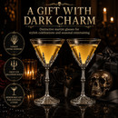 Stemmed Skeleton Martini Glasses Set of 2