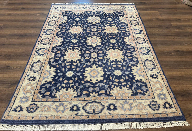 Blue and Beige Indian Rug, Indo Persian Carpet