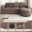 Modern L-Shaped Sectional Sofa With Curved Chaise, USB Ports, And Side Storage Pockets by Unique Piece Furniture